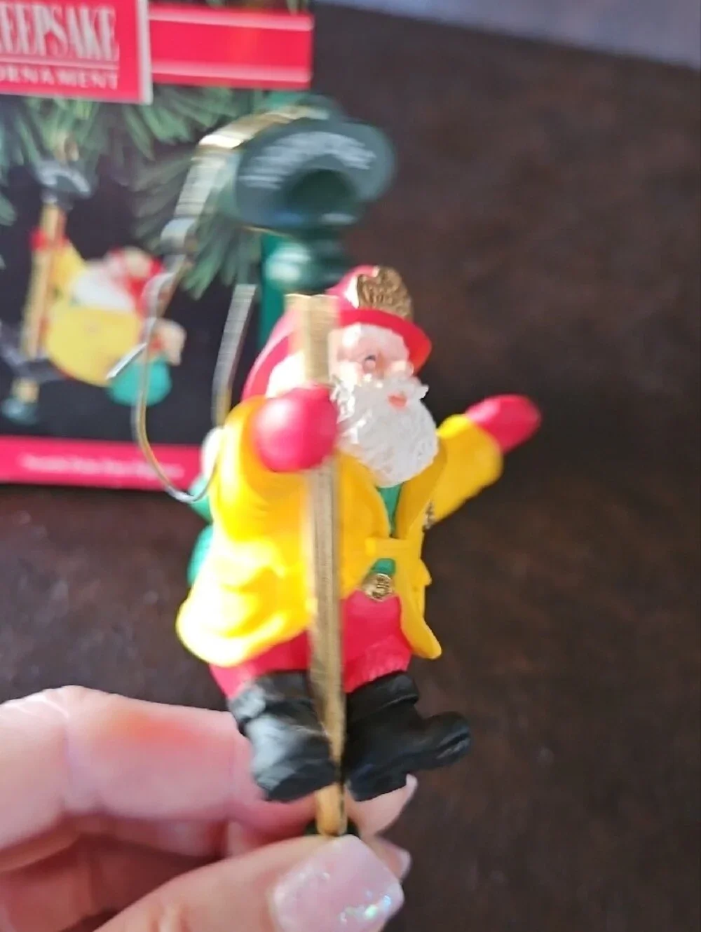 Hallmark Keepsake Ornament - North Pole Fire Fighter Santa (red, yellow, green)